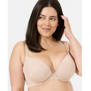 TORRID Push-Up Plunge Bra 48DD Nude Convertible Straps